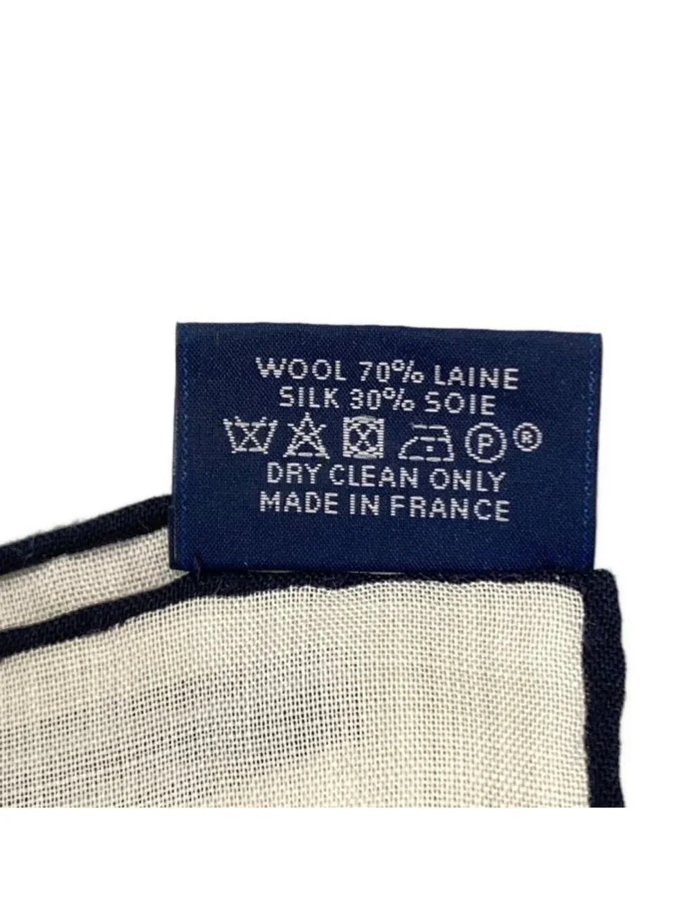 Hermes Shawl Carre 140 Ivory Navy Blue Green 24 Rue du Faubourg Saint Honore